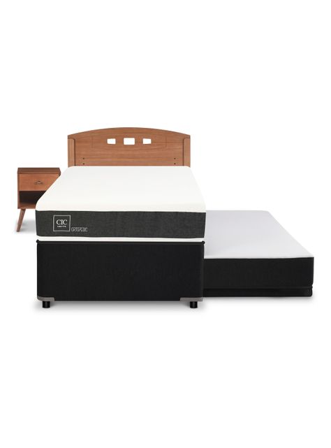 Diván Cama New Ortopedic Black 1.5 + Set Muebles New Gales-2