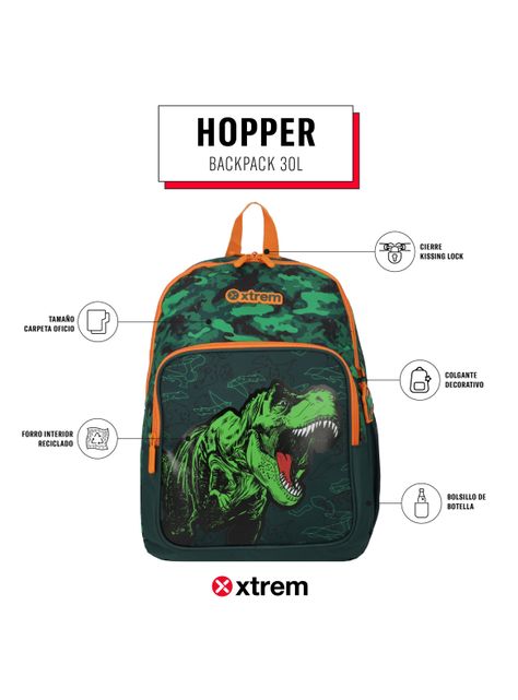 Mochila Hopper 5Xt Dino Verde-4
