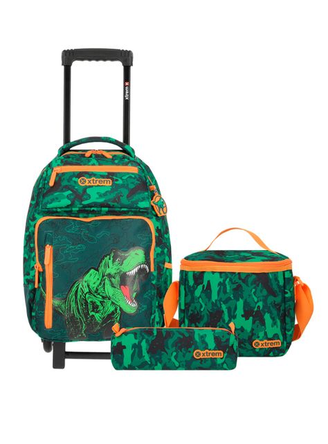 Pack Mochila con Ruedas Run 5Xt Dino Verde-0
