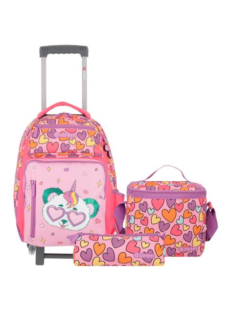Pack Mochila con Ruedas Run 5Xt Panda Rosado-0