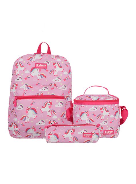 Triple Pack 5Xt Mochila Niña Unicornio Púrpura-0