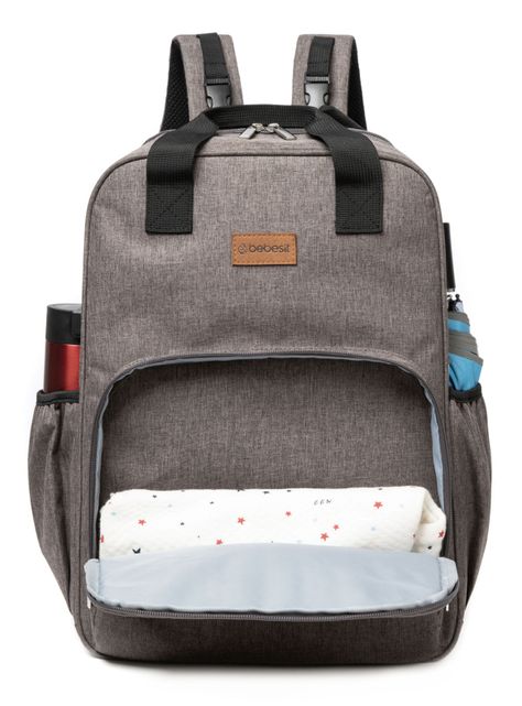 Bolso Pañalero Mudador Gris-3