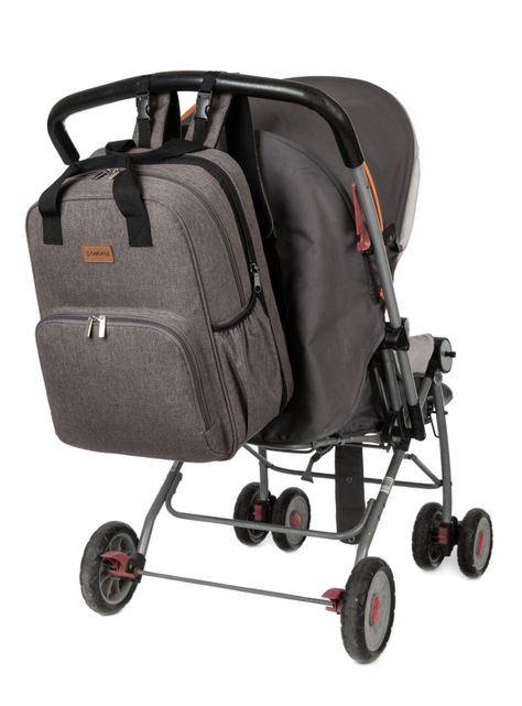 Bolso Pañalero Mudador Gris-5