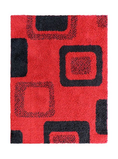 Alfombra Shaggy D1 133x180 cm Rojo-0