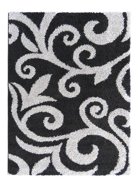 Alfombra Shaggy D5 133x180 cm Negro-0