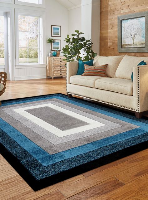 Alfombra Carved D1 133x180 cm Azul-2