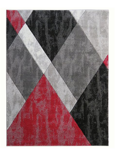 Alfombra Carved 133x180 cm Rojo Rombos-0