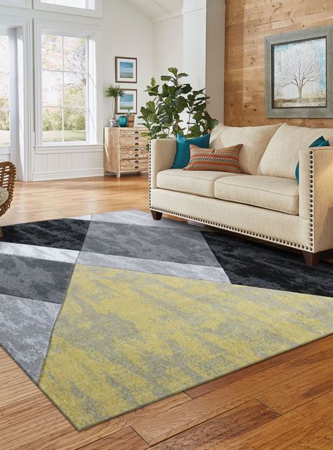 Alfombra Carved D3 133x180 cm Amarillo-2