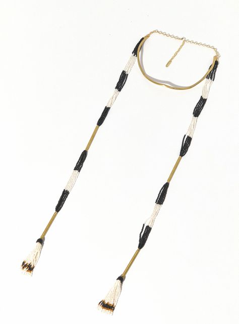 Collar Colgante Metal y Mostacillas-2