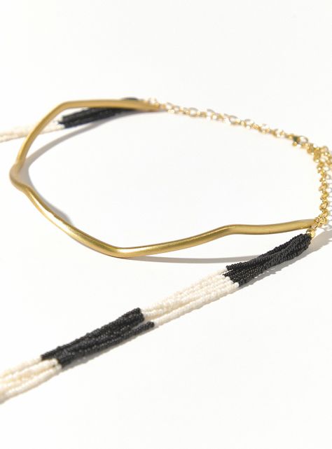 Collar Colgante Metal y Mostacillas-3