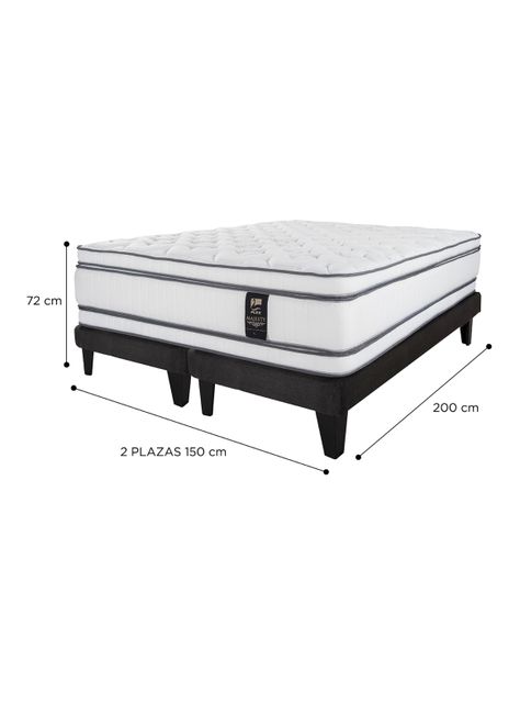 Cama Europea Majesty Base Dividida 2 Plazas + Respaldo Modern-1