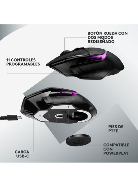 Mouse Óptico Inalámbrico RGB Gaming G502 X Plus-5