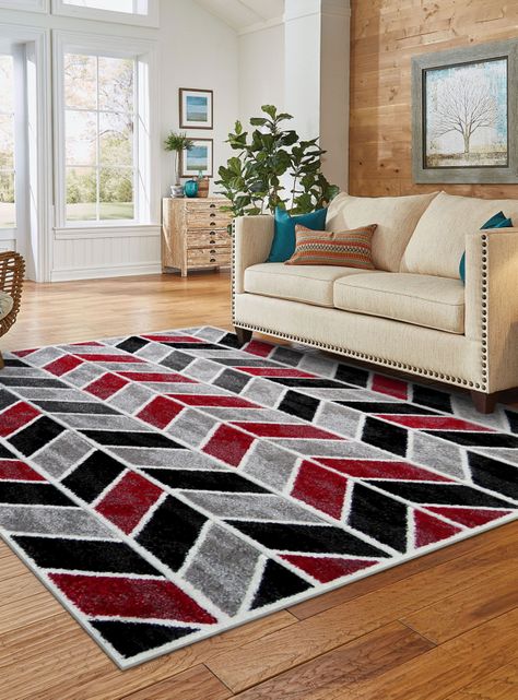 Alfombra Carved D4 170x230 cm Rojo-2