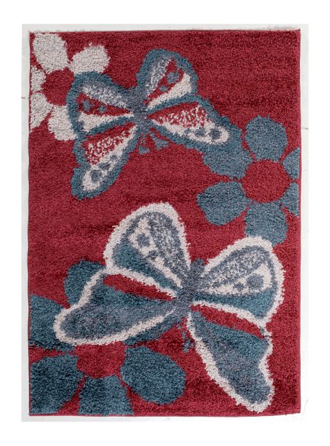 Alfombra Infantil 120x170 cm Shaggy Rojo-0