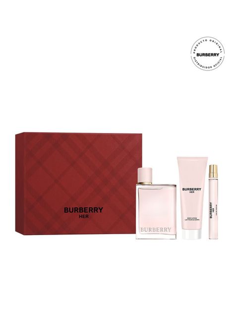 Set Perfume Her EDP Mujer 100 ml + Body Lotion 75 ml + Pen Spray 10 ml Burberry-1