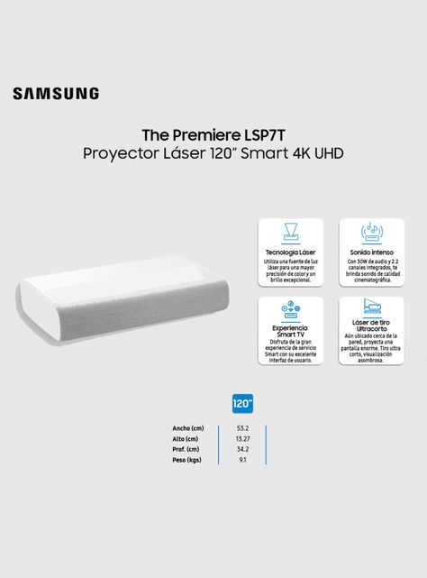 Proyector Smart Láser 120'' The Premiere LSP7T 4K UHD-5