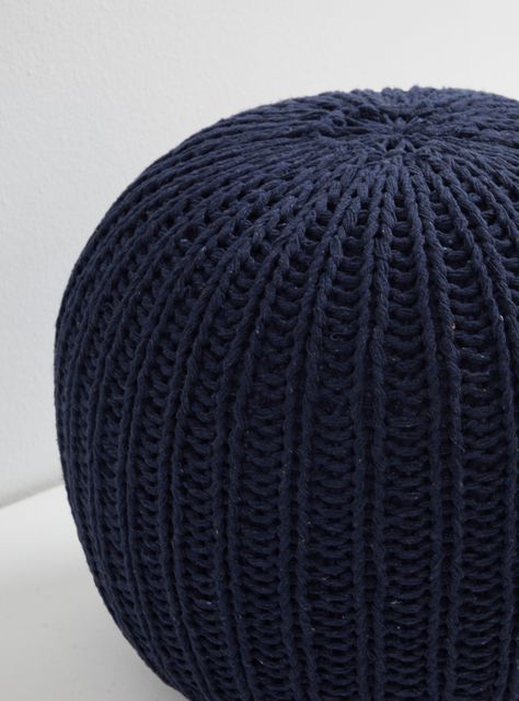 Pouf Tejido Negro 50 x 35 cm-2