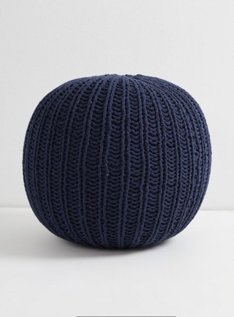 Pouf Tejido Negro 50 x 35 cm-0