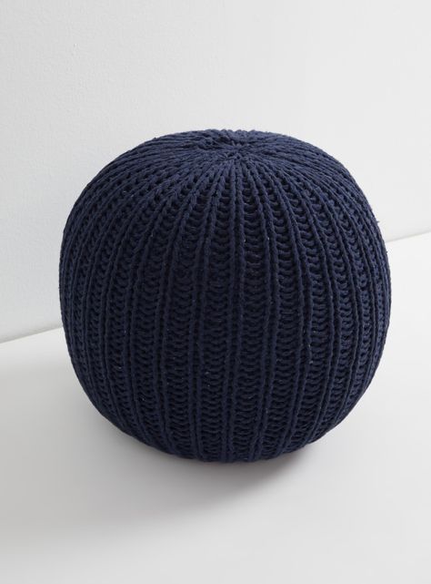 Pouf Tejido Negro 50 x 35 cm-1