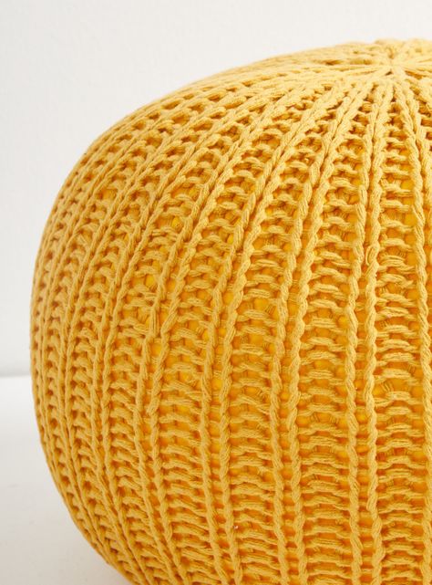 Pouf Tejido Mostaza 50 x 35 cm-2
