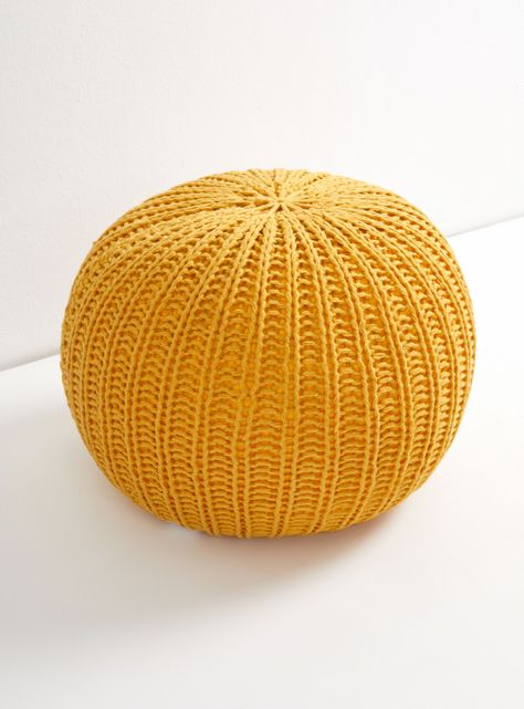 Pouf Tejido Mostaza 50 x 35 cm-1