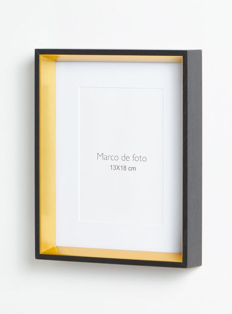 Marco Alaniz Home de Foto Borde Negro-Dorado 13 x 18 cm-1