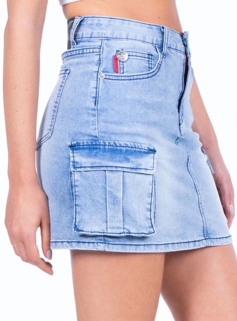 Falda Mini Cargo Light Blue-2
