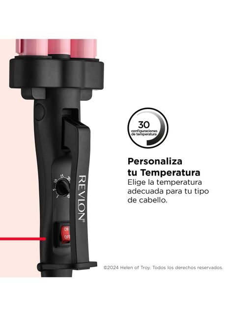 Ondulador de Pelo 3 Barriles Jumbo RVIR3056LA2 Rosa-4