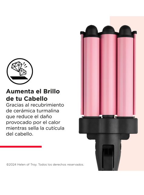 Ondulador de Pelo 3 Barriles Jumbo RVIR3056LA2 Rosa-6