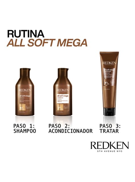 Shampoo Nutritivo Cabello Seco y Quebradizo All Soft Mega 300ml-4