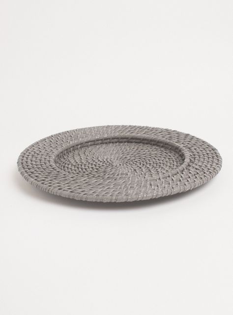 Plato Base Ratán Gris 35 cm-0