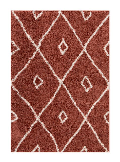 Alfombra Shaggy Guiza 170x230 cm Terracota-0
