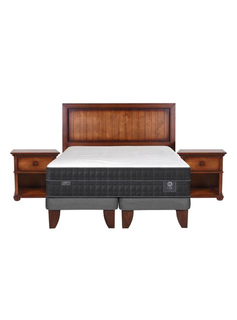 Cama Europea Lux 2 Plazas Base Dividida + Set Maderas Monterrey-1