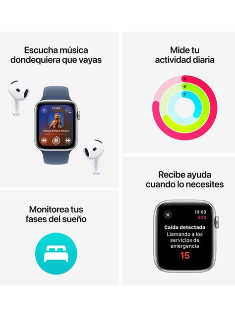 Apple Watch SE GPS Caja Aluminio Medianoche 40mm Correa Loop Deportiva Tinta-2