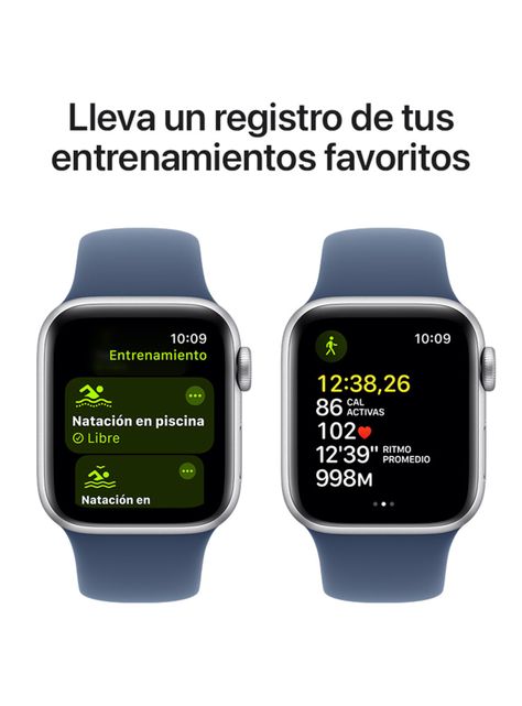 Apple Watch SE GPS Caja Aluminio Plata 40mm Correa Deportiva Azul Denim Talla M/L-5