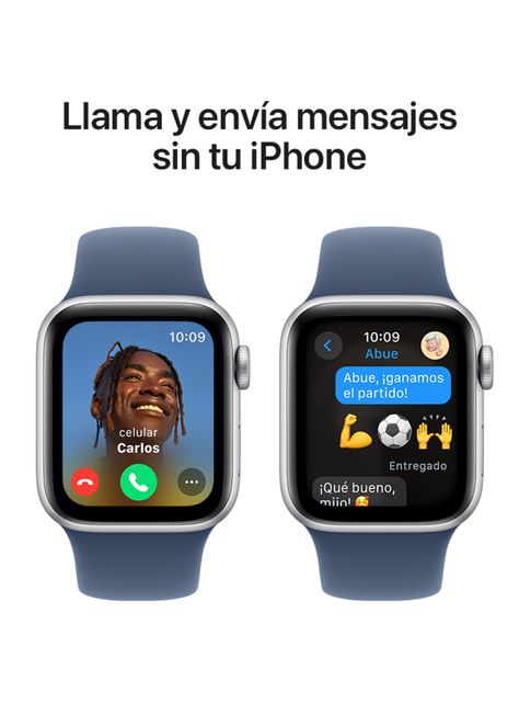 Apple Watch SE GPS Caja Aluminio Plata 40mm Correa Deportiva Azul Denim Talla M/L-3