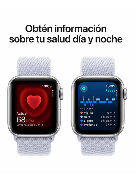Apple Watch SE GPS Caja Aluminio Plata 40mm Correa Loop Deportiva Azul Nube-4