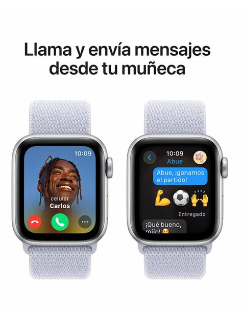 Apple Watch SE GPS Caja Aluminio Plata 40mm Correa Loop Deportiva Azul Nube-3