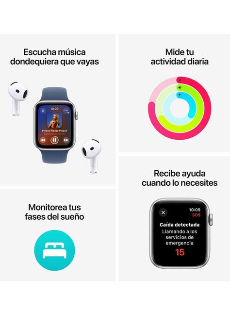 Apple Watch SE GPS Caja Aluminio Plata 40mm Correa Loop Deportiva Azul Nube-2