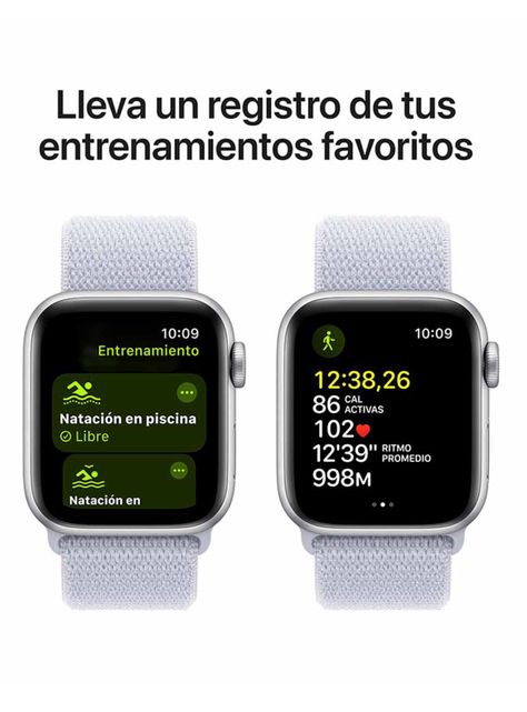 Apple Watch SE GPS Caja Aluminio Plata 40mm Correa Loop Deportiva Azul Nube-5