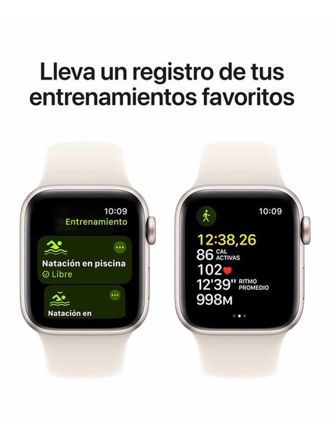 Apple Watch SE GPS Caja Aluminio 40mm Correa Deportiva Blanco Estelar Talla S/M-5