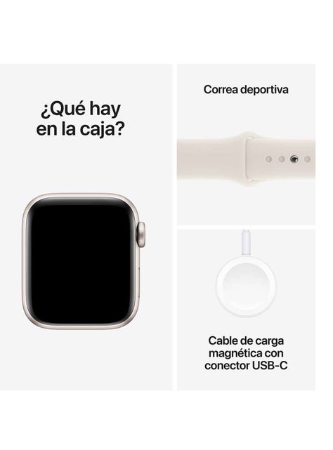 Apple Watch SE GPS Caja Aluminio 40mm Correa Deportiva Blanco Estelar Talla M/L-6