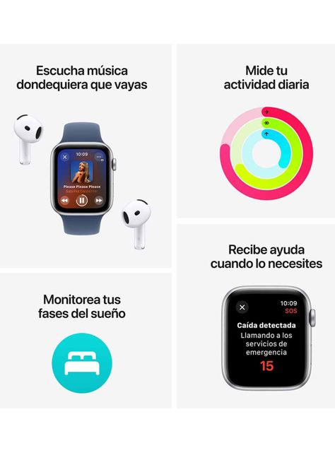 Apple Watch SE GPS Caja Aluminio 40mm Correa Deportiva Blanco Estelar Talla M/L-2