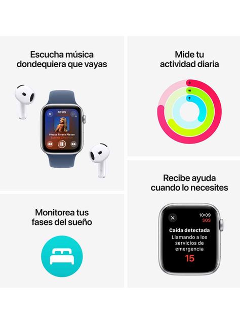 Apple Watch SE GPS Caja Aluminio 44mm Correa Deportiva Medianoche Talla S/M-2
