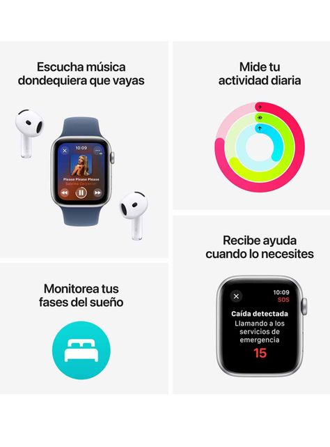 Apple Watch SE GPS Caja Aluminio 44mm Correa Deportiva Medianoche Talla M/L-2