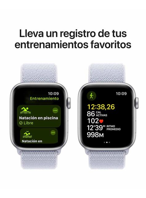 Apple Watch SE GPS Caja Aluminio Plata 44mm Correa Loop Deportiva Azul Nube-5
