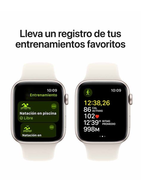 Apple Watch SE GPS Caja Aluminio 44mm Correa Deportiva Blanco Estelar Talla M/L-5