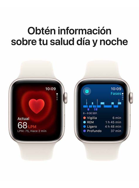 Apple Watch SE GPS Caja Aluminio 44mm Correa Deportiva Blanco Estelar Talla M/L-4