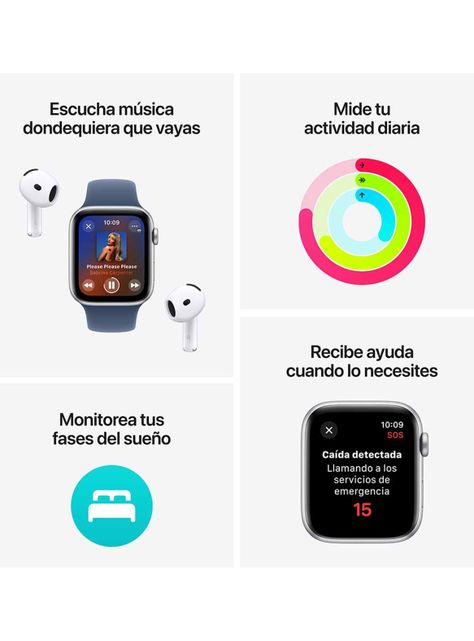 Apple Watch SE GPS Caja Aluminio 44mm Correa Deportiva Blanco Estelar Talla M/L-2