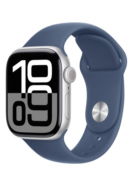 Apple Watch Series 10 GPS Caja Aluminio Plata 42mm Correa Deportiva Azul Denim Talla S/M-0